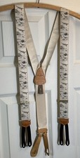TRAFALGAR Calvin Curtis Suspenders Fasteners Rare Hunting Dog Game Bird Motif