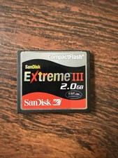 SanDisk Extreme III, SDCFX 20MB/S 2gb Memory CARD compact flash card Used