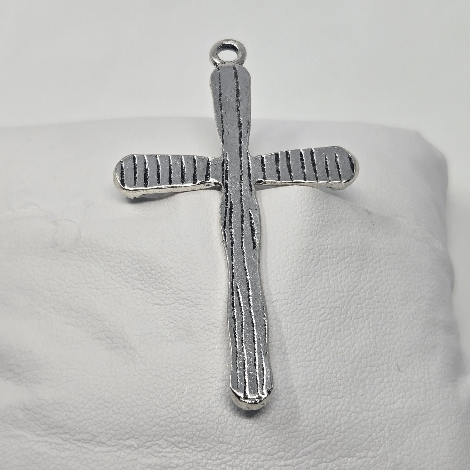 Imitation Turquoise Cross Pendant Southwest Native American Style Silver Tone image 9