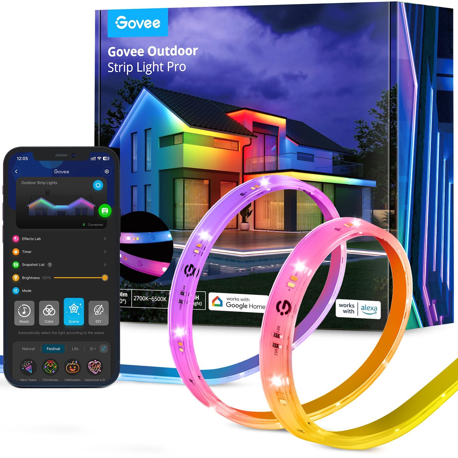 Govee Rgbicww H70a1 Smart Led Outdoor Lightstrip - 10 M - Image 2