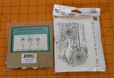 2 SETS OF RUBBER STAMP-RUBBER ONLY FLORAL THEME