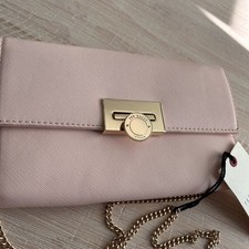 Ted Baker London Parisa Pink Gold Chain Crossbody Bag Purse Clutch New
