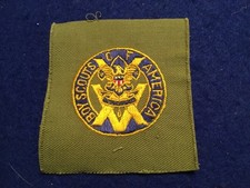 Boy Scout 15 year veteran full square patch on tan cloth mint 80 x 87 mm