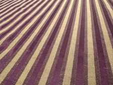 Burgundy Gold Stripe Fabric Remnant Synthetic 25'x49" 29
