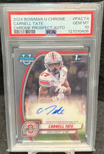 CARNELL TATE - 2024 Bowman U Chrome ROOKIE Chrome Prospect Auto #PA-CTA *PSA 10*