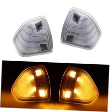  LED Side Mirror Turn Signal Light Left and Right Lamps Cover Lens for Clear