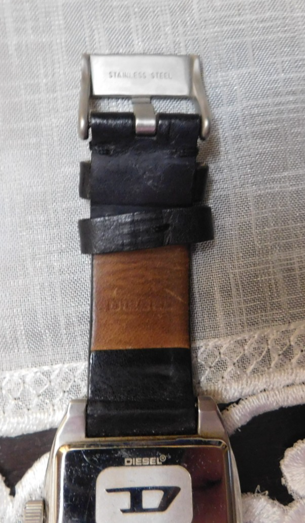 Watch Band Diesel DZ2063 Black Leather Strap 21mm Original for
