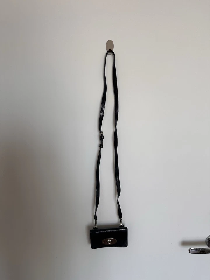 Mulberry Bayswater Mini Messenger iPhone Black Patent Leather Crossbody, photo 3 of 5