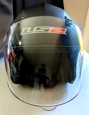 LS2 Track Solid Open Face Motorcycle Helmet Black Matte DOT Approved SZ M