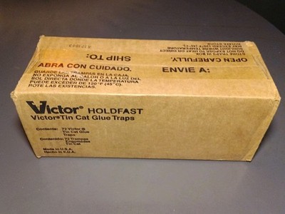 Victor Holdfast Tin Cat Glue Traps -72 Count new unopened box