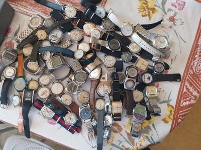 Großes Konvolut 58 Uhren Meca Auto Quarz Tissot Florus Citizen Timex Avia Le...