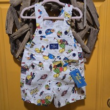 NWT Vintage Oshkosh Baby B'Gosh Size 12m Bug Buddies AOP 12m Shortalls New