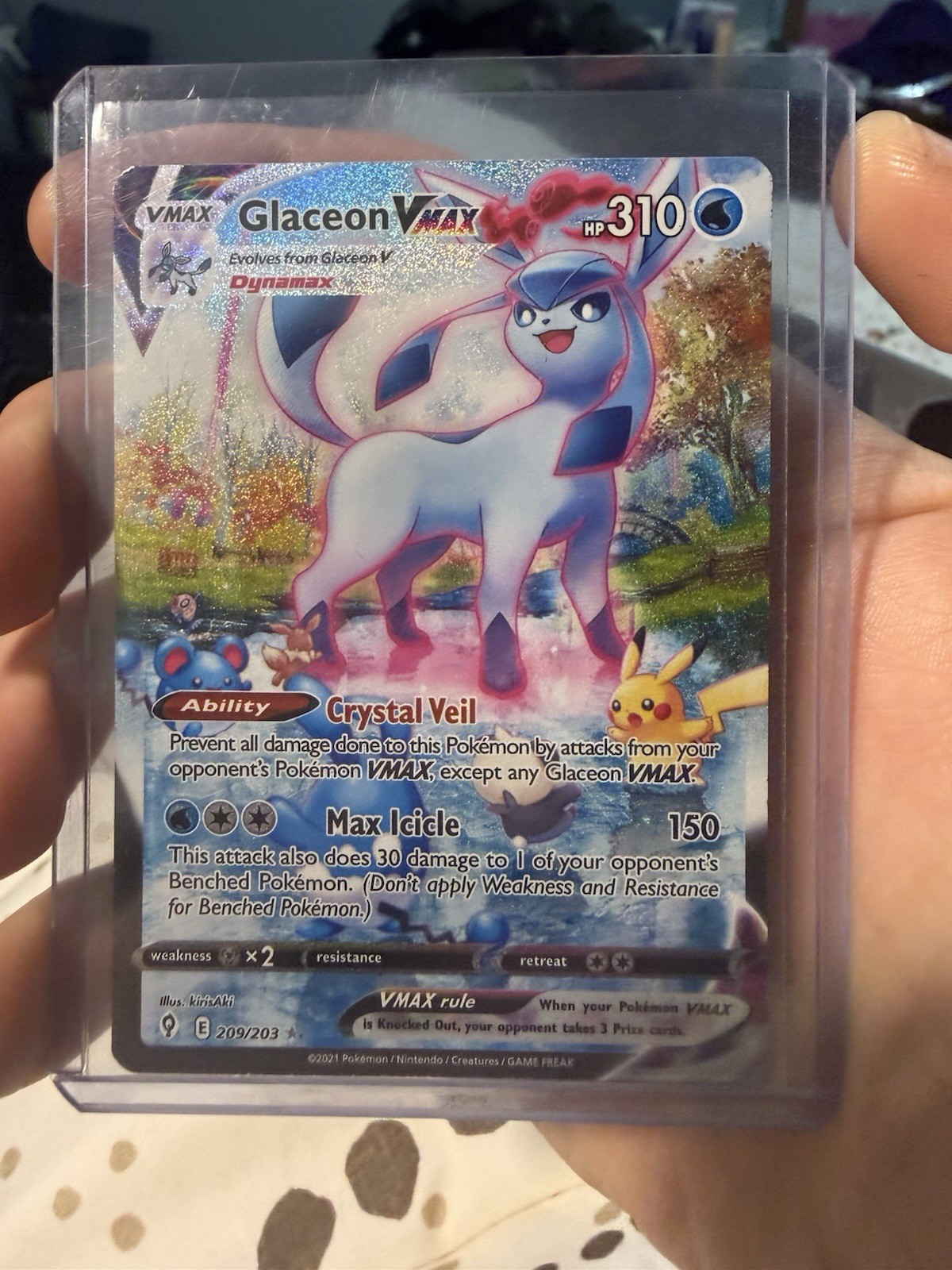 Pokemon Tcg Glaceon Vmax Alternate Art Evolving Skies 209/203