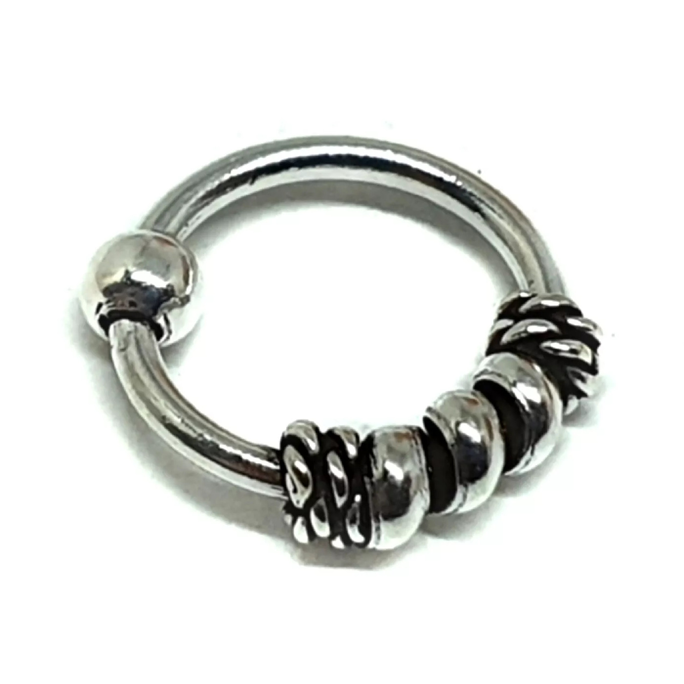 Tiny Nose Ring Spiral Daith Tragus 6.5mm 925 Sterling Silver Hoop Body Jewellery