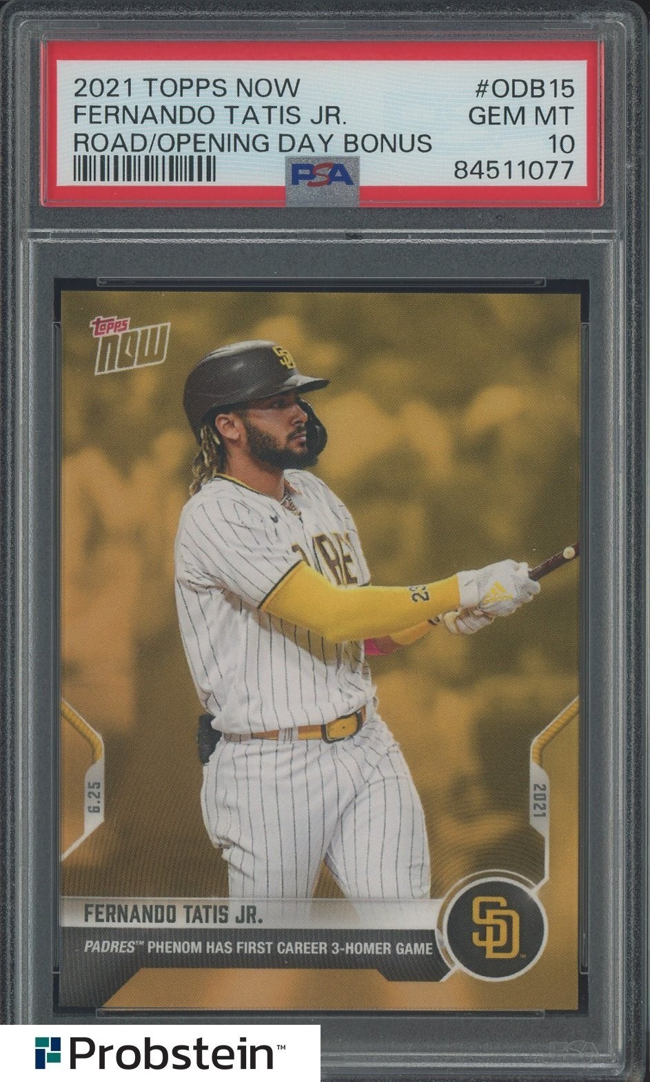 2021 Topps Now Road to Opening Day Bonus Fernando Tatis Jr Padres PSA 10 view 1