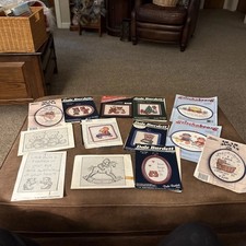 Lot Of 13 Teddy Bear Themed Cross Stitch Patterns. None Larger Than 5x7 . Used