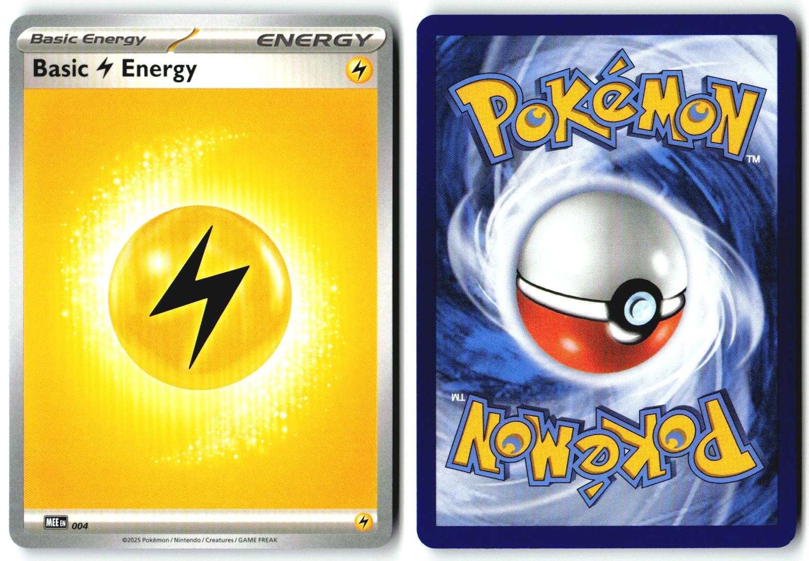 BASIC LIGHTNING ENERGY - MEE004 4 Common Prize Pack Series Cards Non Holo NM