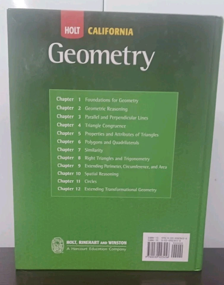 Holt Geometry California: Student Edition Grades 9-12 2008 - Hardcover - VG - Image 3 of 4