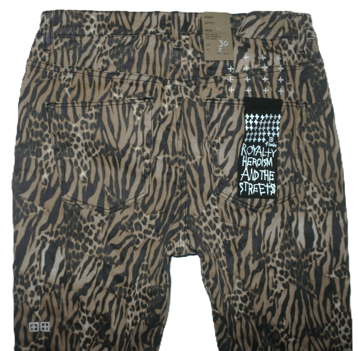 NWT Men's 30 x 32 Ksubi Chitch Zoo Slim Fit Stretch Jeans Leopard