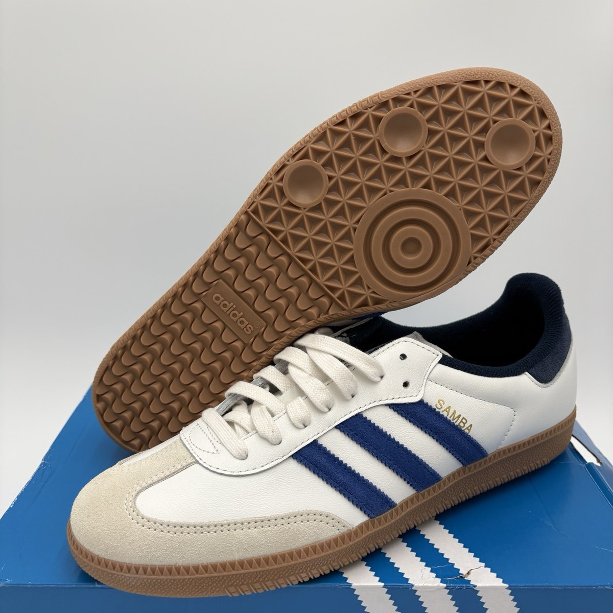Adidas Samba OG White Royal Blue Night Indigo JH5632 - Size 10.5