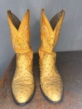 Tres Garcia Light Brown Embossed Ostrich Cowboy Boots Men’s 9.5 Mex 28.5