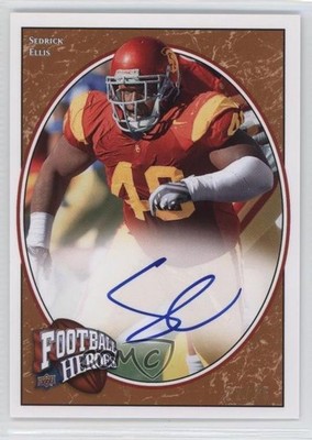 2008 Upper Deck Football Heroes Bronze 22/75 Sedrick Ellis Rookie Auto RC 1x1