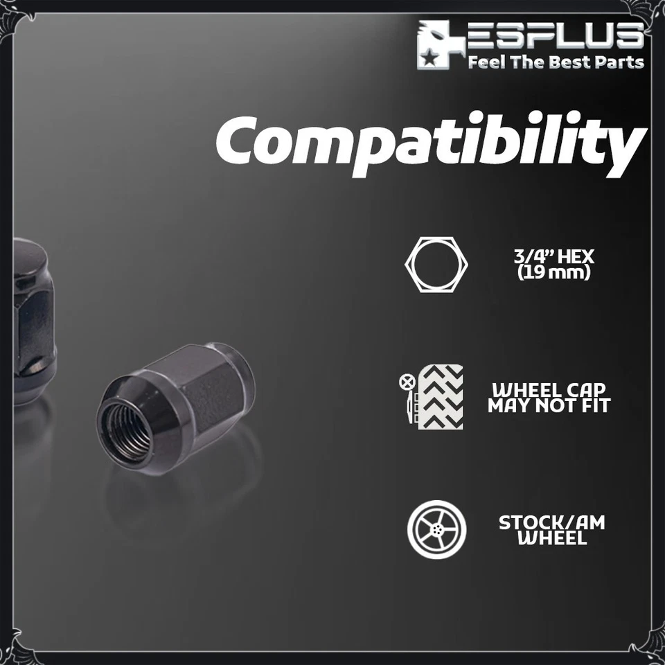 Tuerca Chevrolet 20 piezas 7/16-20 negra apta para Camaro/Corvette/Blazer/Corvair antiguos Foto 4 de 4