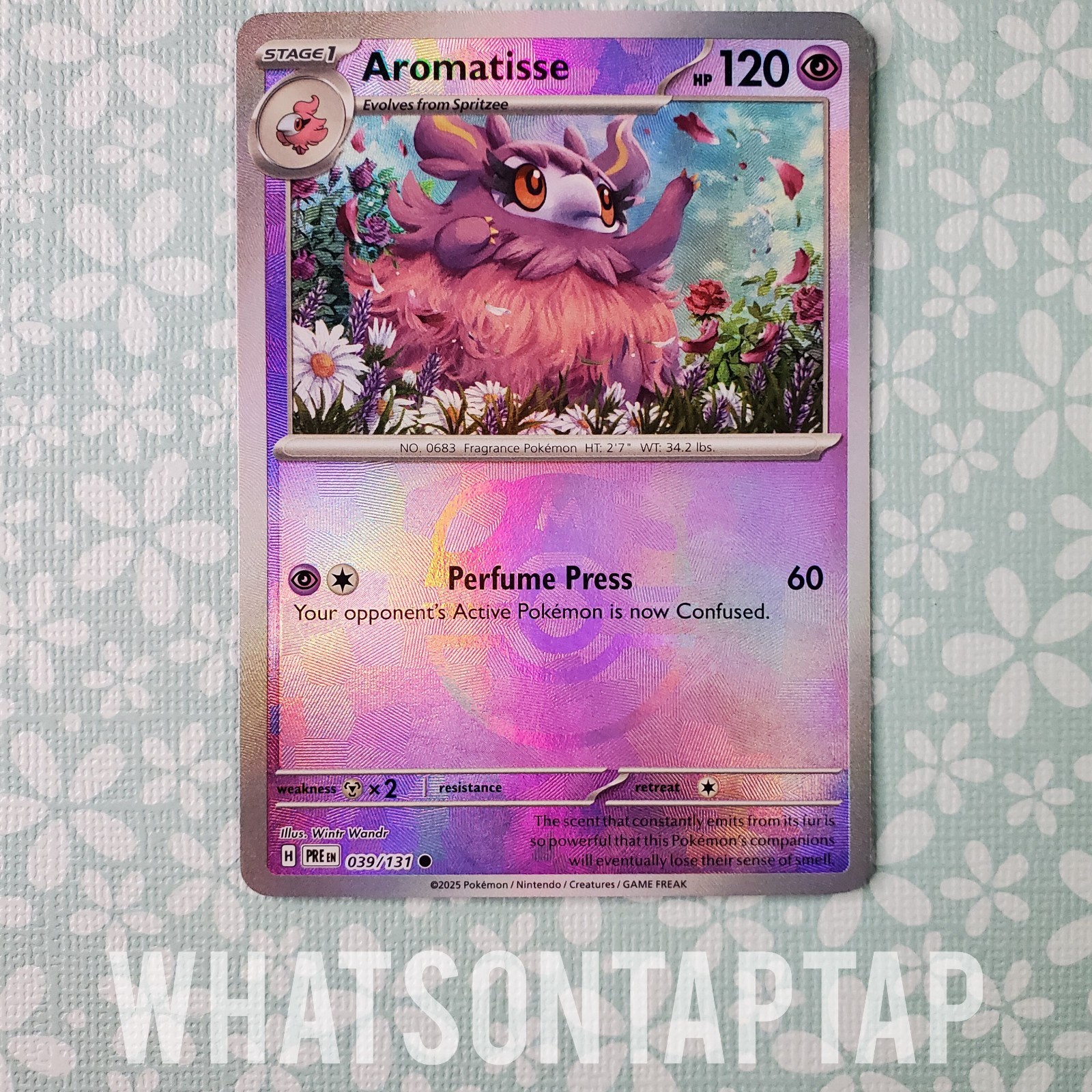 Pokemon Card Aromatisse 039/131 Master Ball Rare Common Prismatic Evolutions LP
