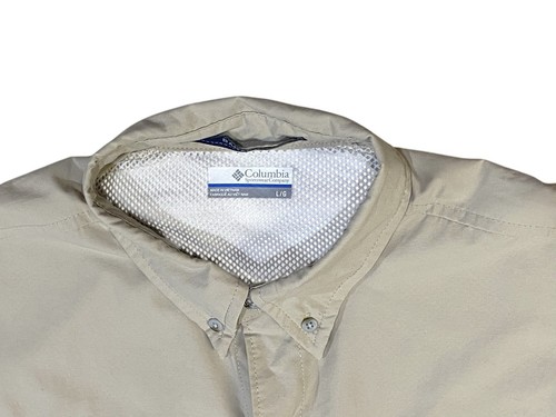 Columbia Bahama Short-Sleeve Shirt Khaki Large New With Tags - Picture 2 of 3