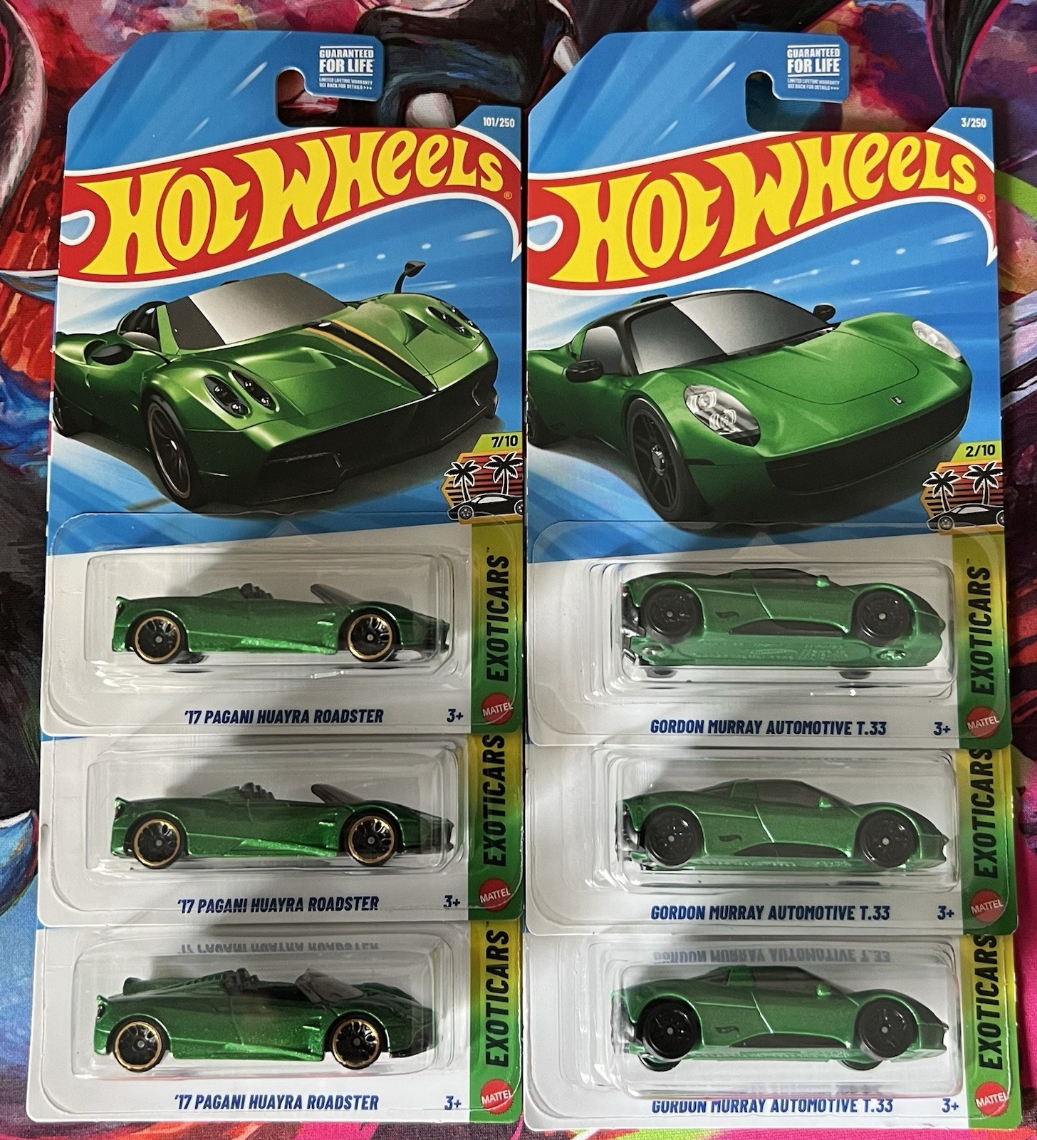 Hot Wheels ‘17 Pagani Huayra Roadster And Gordon Murray Automotive T.33 Lot Of 6