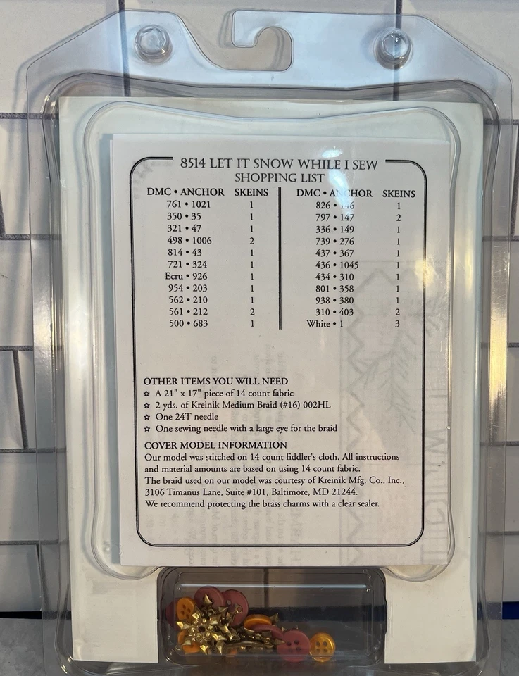 Dimensions Charts & Charms “Let It Snow While I Sew” Snowmen Chart #8514 New - Image 2 of 3