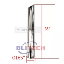 Chrome 5 6 Od X 36 48 60 Long Mitre Cut Stack Pipe Semi Truck Exhaust Tube Chrome 5 6 Od X 36 48 60 Long Mitre Cut Stack Pipe Semi Truck Exhaust Tube