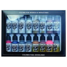 Vallejo Paints: Model Air Color Set - Metallic Effects - 16 Paint Colors - 18...