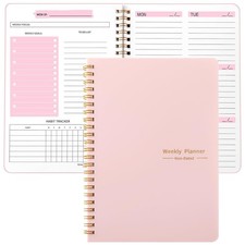 Zhswlp A5 Weekly Planner Notebook, Undated To Do List Notebook Diary 52 weeks...