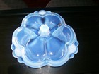 DUNCAN & MILLER CANTERBURY CAPE COD  BLUE OPALESCENT 3-PART COVERED CANDY/RELISH — photo 4