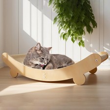 Cat Scratcher Bed Sisal Scratching Hammock Lounger Wooden Cat Furniture