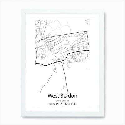 West Boldon,United Kingdom Minimali Framed Wall Art Poster Canvas Print Picture