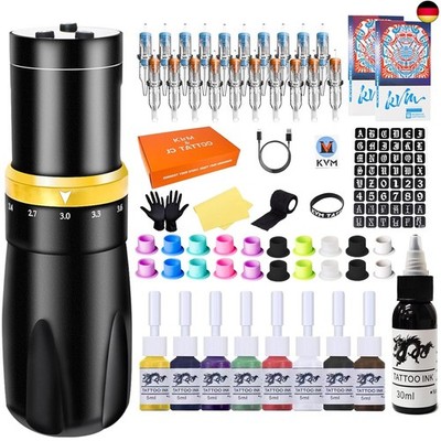 Tattoo Tattoo Gun Kit Wireless Tattoo Machine Mode 7 Adjustable Stroke 1800mAh