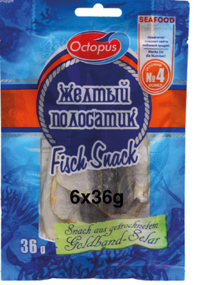 Octopus Goldband-Selar 6x36g   Getrockneter & gesalzener Fisch Snack Selar