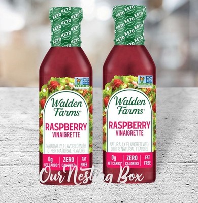 2 Walden Farms Raspberry Vinaigrette ZERO Calorie Dressing 12oz Each