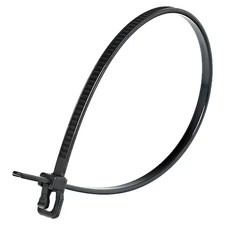 Cable Tie, 6 in L, 1.40 in Max Bundle Dia., Black, Nylon 6/6, 18 lb Strength,