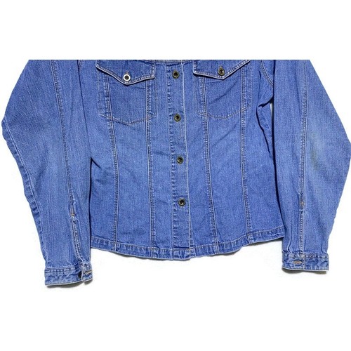 Disney Store Embroidered Button Up Denim Shirt Girl's Medium Long Sleeve - Picture 5 of 7