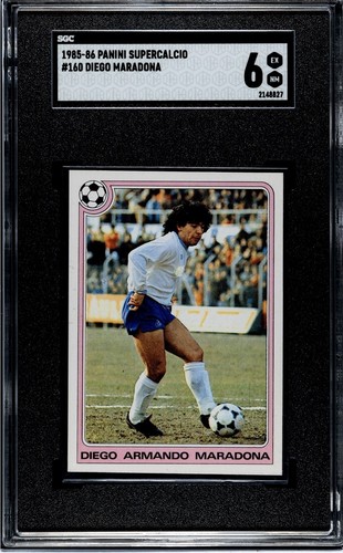 Panini Supercalcio #160 1985-86 Diego Armando Maradona SSC Napoli Salón de la fama SGC 6