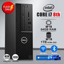 Dell Desktop Computer i7 8th PC 64GB RAM 1TB NVMe SSD Win 11 Pro Type-C Port