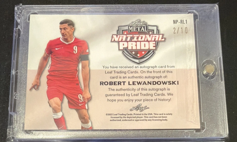 Robert Lewandowski 2022 Leaf Metal National Pride Black Auto /10 - Image 2 of 2