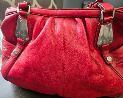 b makowsky red shoulder bag