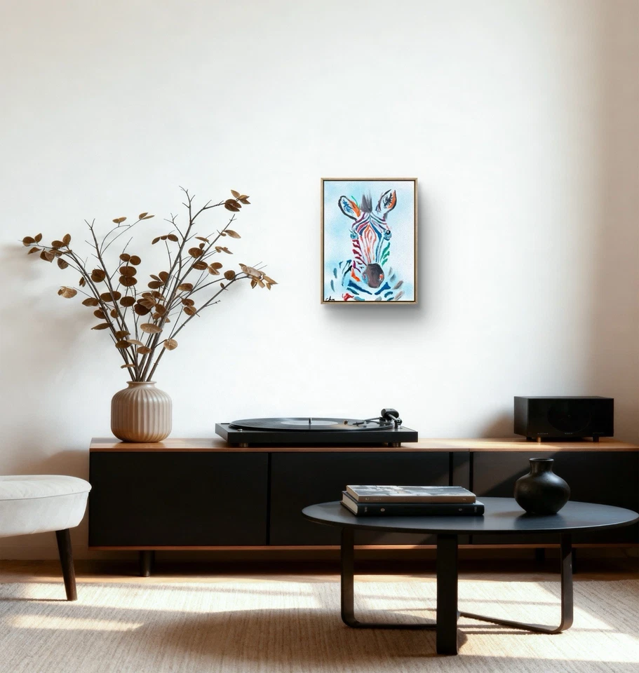 Arte abstracto colorido firmado a mano expresionismo original 12 X 16 CHM Foto 3 de 4