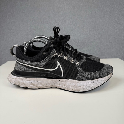 NIKE Women s Size 9.5 React Infinity Flyknit Running White Black CT2423 101