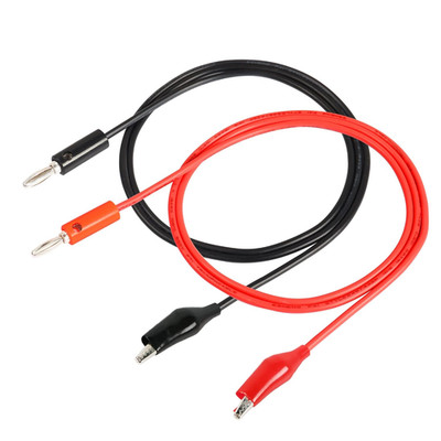 2 Pcs 18AWG 4Mm Banana Plug to Alligator Clip Test Lead Wire Cable Set 1M （ Red