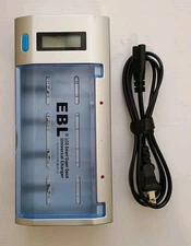 Universal AA AAA C D 9V battery charger, LCD smart single charger with disk